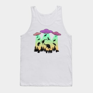 UFOs and Dinosaurs Distressed Tank Top